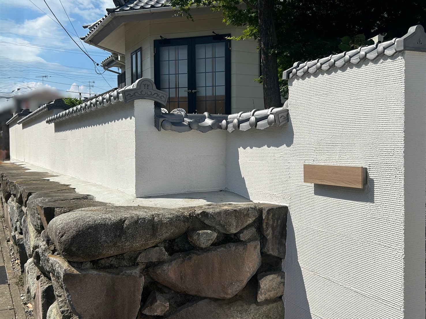 施工後　塀　ジョリパット　校倉仕上げ